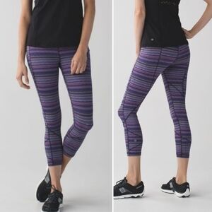 Lululemon Pace Rival Crop Space Dye Twist  Ultra Violet Purple Leggings